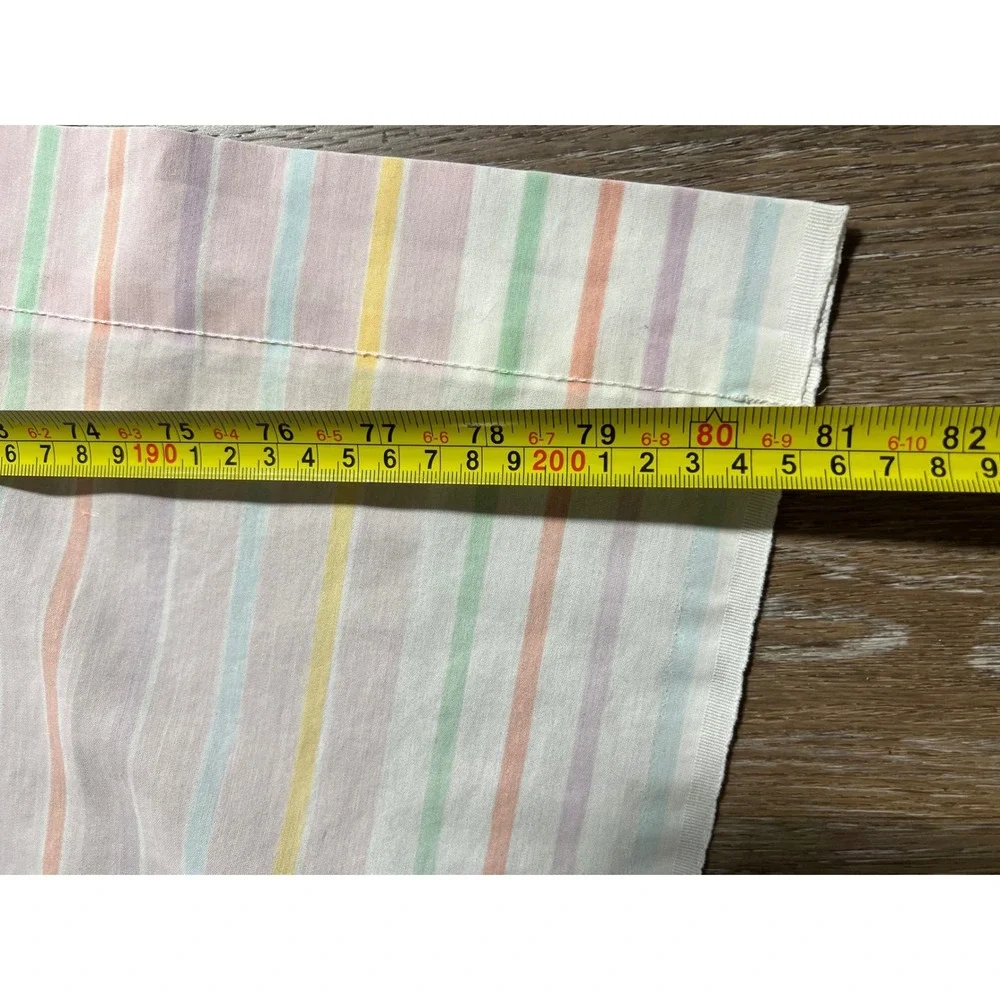 Flat Sheet Full Pastel Rainbow Striped Vintage Retro Bedding